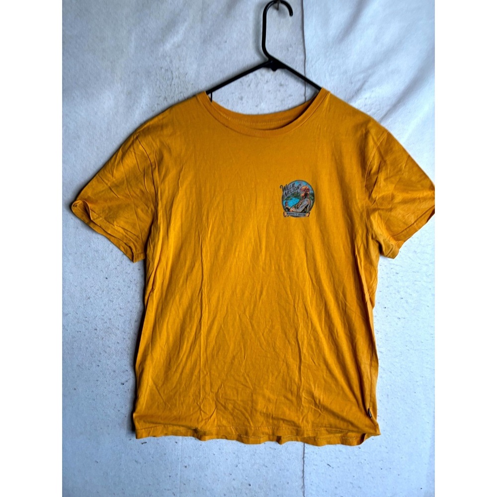 Willie Nelson T-Shirt Mens XL Yellow Whiskey River Graphic Tailored Fit Pullover